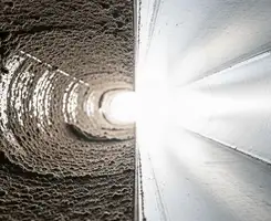 air duct cleaning services showing interior duct system inspection and cleaning in Minneapolis, MN